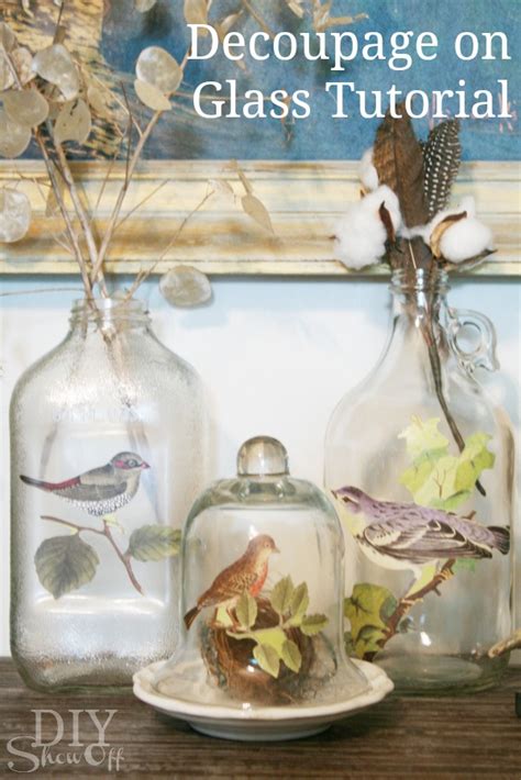 DIY How to Decoupage Glass Bottle - The Inspired Room