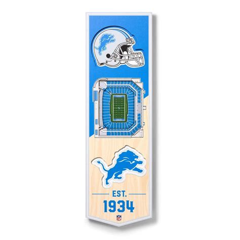 YouTheFan NFL Detroit Lions 6 in. x 19 in. 3D Stadium Banner-Ford Field 0954019 - The Home Depot