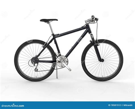 Modern Black Mountain Bike - Side View Stock Illustration - Illustration of bicyclist, riding ...