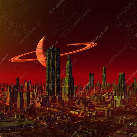 Alien city, artwork - Stock Image - F005/0087 - Science Photo Library