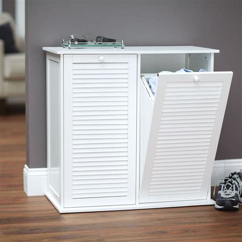 Household Essentials Tilt-Out Laundry Sorter Cabinet with Shutter Front & Reviews | Wayfair