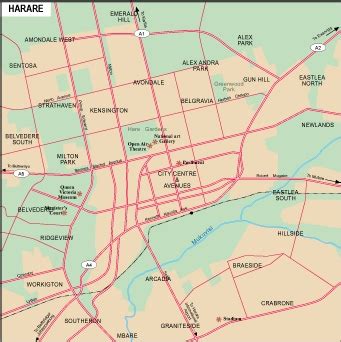 Harare Vector map. Eps Africa City Map. Illustrator Vector Maps. Eps Illustrator Map | Vector ...