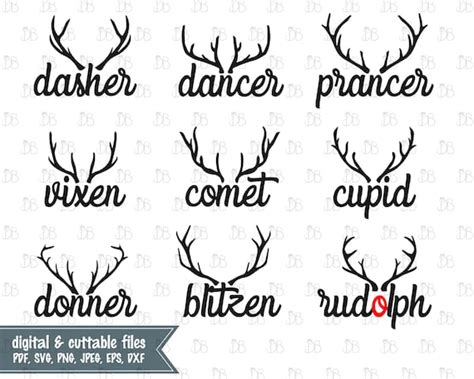 Santa's Reindeer Names svg INSTANT DIGITAL DOWNLOAD | Etsy