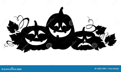 Silhouette of Halloween Pumpkins Stock Vector - Illustration of fresh ...