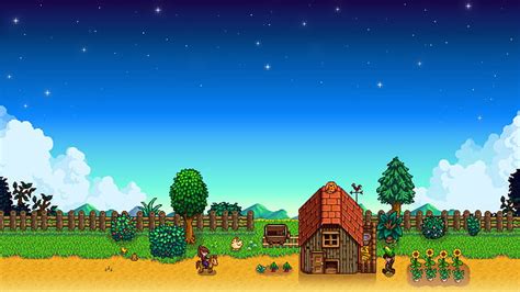 HD wallpaper: Stardew Valley, farm, stars, pixel art | Wallpaper Flare