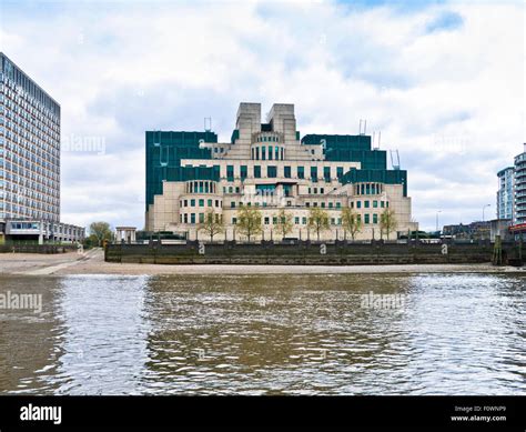 The British Secret Intelligence Service (MI6) headquarters building at Vauxhall, seen from the ...