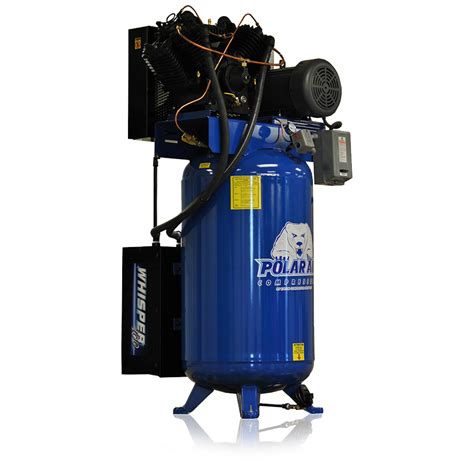 7.5 HP Quiet Air Compressor, Single Phase, 80 Gallon Tank, Vertical