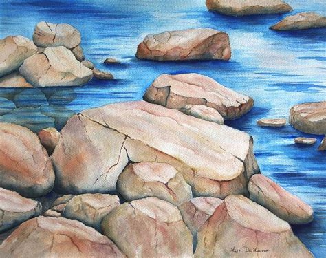 River Rocks Painting by Lyn DeLano