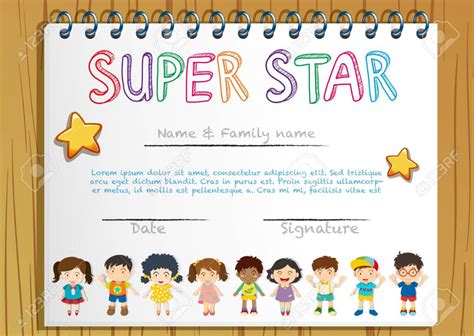 Certificate Template For Super Star Illustration Intended For Star Naming Certificate Template ...