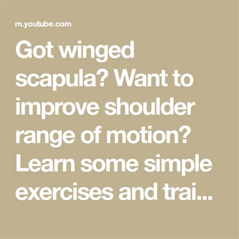 Got winged scapula? Want to improve shoulder range of motion? Learn ...