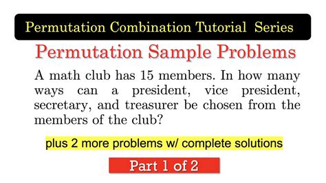 PMCB08 Permutation Sample Problems Part 1 [English subtitles] - YouTube