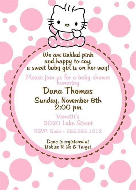 Hello Kitty Baby Shower, Hello Kitty Party, Christening Invitations Girl, Baby Shower ...