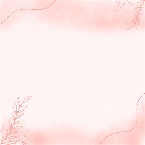 Aesthetic Background Pink Watercolor With Leaves Line Art, Aesthetic ...