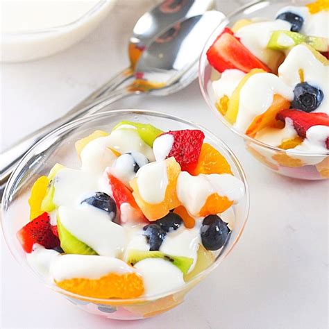 Fruit Salad With Creamy Vanilla Yogurt Dressing • Now Cook This!