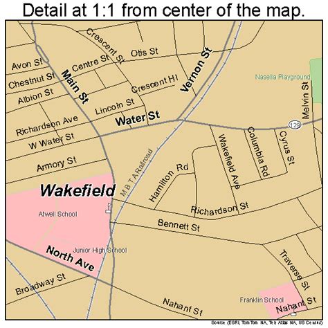 Wakefield Massachusetts Street Map 2572250