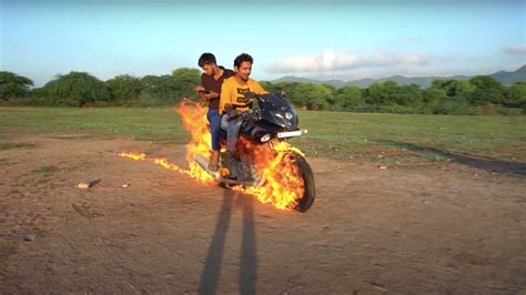 Watch This Homemade Ghost Rider Bike Burst Into Flames