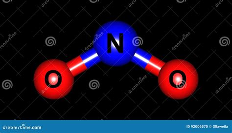 Nitrogen Dioxide Molecular Structure Isolated on Black Stock Illustration - Illustration of ...