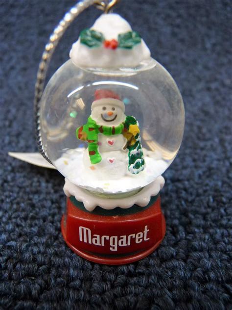 Cute GANZ Personalized Name Snowman Snow Globe Ornament K thru P | eBay