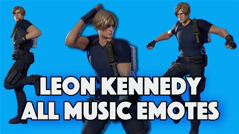 Leon Kennedy Dances All Music Emotes (That we Have) - FORTNITE - YouTube