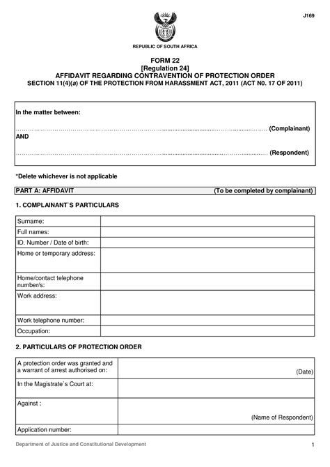 J169-form22 - Master of the high court form - Department of Justice and ...