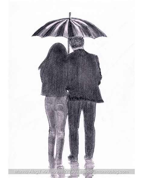 Rain Pencil Drawing