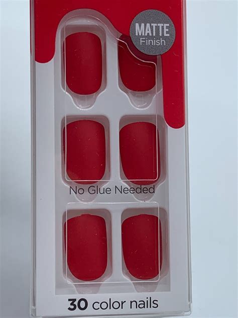 imPRESS Color Press-On Gel Nails Matte Finish Red 'Rising Sun' Short ...