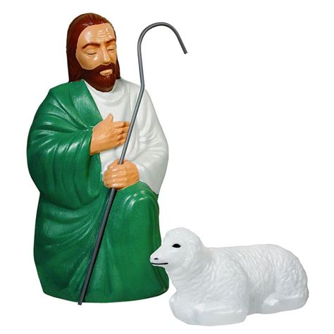 Amazon.com : Nativity Scene Shepherd and Sheep with Lights : Nativity Figurine Sets : Patio ...