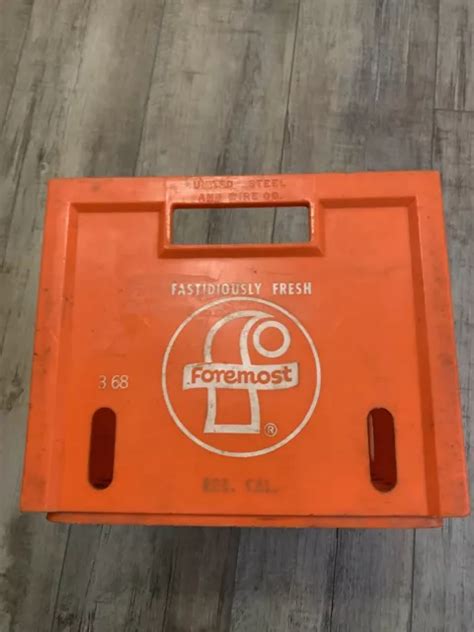 VINTAGE 1968 FOREMOST Orange Dairy Milk Crate Advertising $69.98 - PicClick