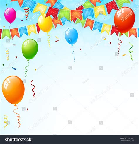 Party Balloons Background Vector Stock Vector (Royalty Free) 215718043 | Shutterstock