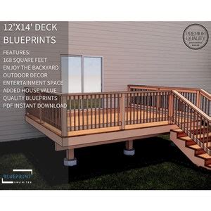 Deck Plans 12x14 for DIY Construction and Permit - Etsy