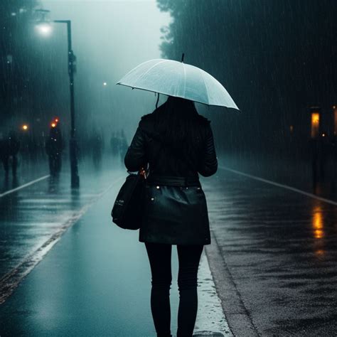 Sad Girl Walking In The Rain