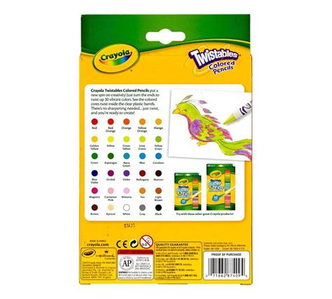 Crayola Twistables Colored Pencils, Always Sharp, Art Tools for Kids ...