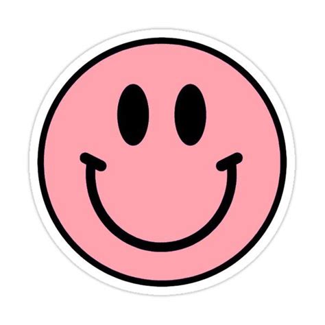 pink smiley face Sticker by camillehudson | Face stickers, Preppy stickers, Cute laptop stickers