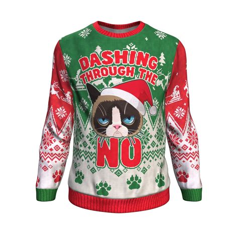 Dashing Through The NO! Grumpy Cat All-Over Printed Sweater - The Daily ...