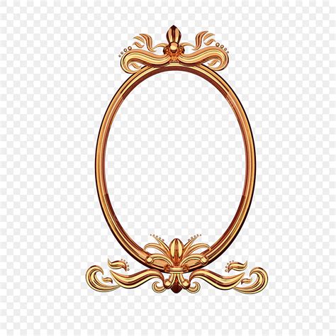 Oval Photo Frame PNG Transparent, Golden Oval Shape Art Photo Frame Carved Background, Carved ...