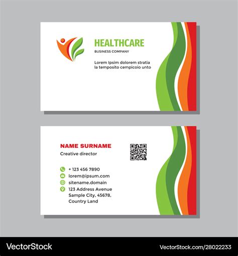 Business card template with logo - concept design Vector Image