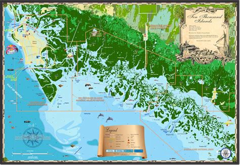 Ten Thousand Islands Map - Island Map Store