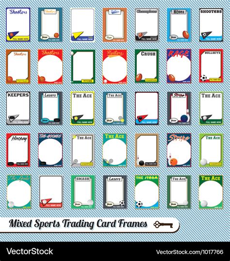 Mixed sports trading cards Royalty Free Vector Image