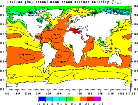 GISS ICP: General Characteristics of the World's Oceans - Salinity