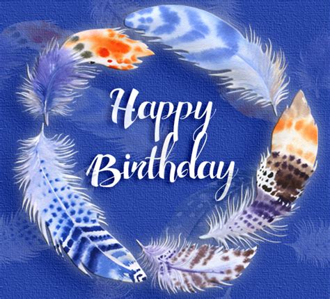 Happy Birthday Colorful Feathers. Free Happy Birthday eCards | 123 ...