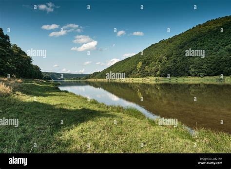 Dniester river landscape. National Nature Park Podilski Tovtry, the ...