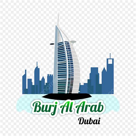 Burj Al Arab Clipart PNG Images, Burj Al Arab Hotel Dubai Transparent Illustration Design, Burj ...