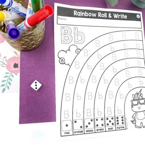 Rainbow Roll & Write Letter Formation Practice - Rainbow Writing Tracing Letters