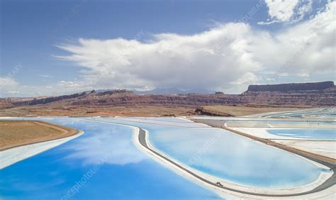 Solar evaporation ponds, Utah, USA - Stock Image - C041/5585 - Science ...