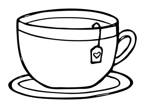 Cute cup of tea illustration. Simple mug clipart. Cozy home doodle ...