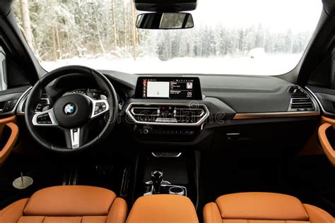 MOSCOW, RUSSIA - FEBRUARY 05, 2022. BMW X3 G01, Interior View Editorial ...