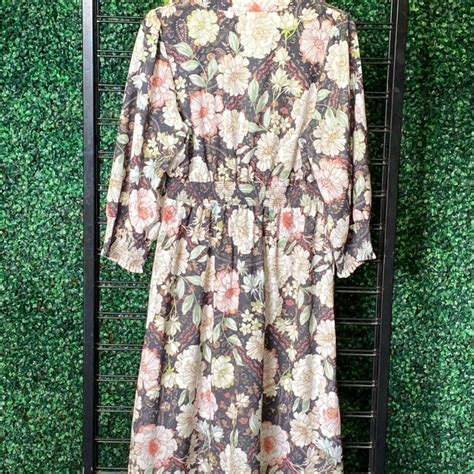 Sussan Womens Size 12 Maxi Dress Floral / Green (s)