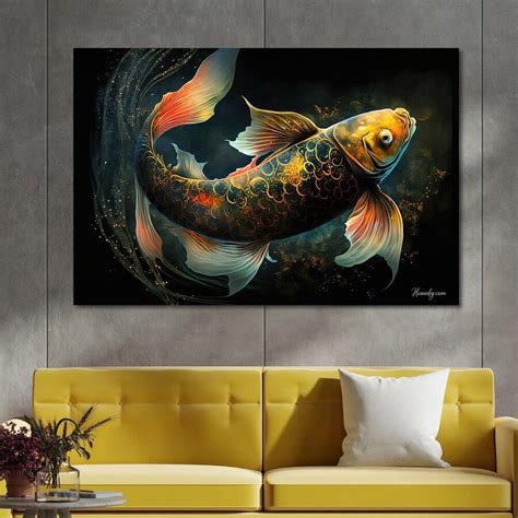 Fish Canvas Painting For Living Room | Canvas Painting | Wall Art Decor - Homafy