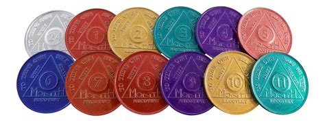 AA Sobriety Milestones (Chips/Coins): Colors Meanings, 52% OFF