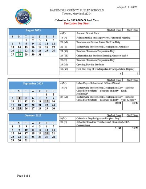 Baltimore County Public Schools Calendar 2023-2024 – School Calendar Info